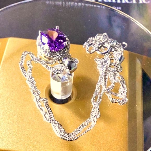 Sterling Silver Amethyst Pendant Chain Necklace - Picture 6 of 7